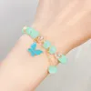 Kleurrijke kristallen kralen armband voor vrouwen verstelbare vlinder hanger armbanden huwelijksfeest armband meisjes sieraden cadeau