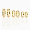 Серьги обруча 3 пары 18 тыс. Золотая нержавеющая сталь для женщин, арос Пендиент, перемещая убор Оорбеллен Арет де Мухер Бринкс