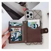 Luxury Leather Phone Case Twill Card Card Holder Armband for iPhone 13pro Max 13 14plus 14pro Max 11pro max 12 12proケースファッションWalle4985312