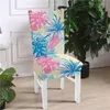 Chair Covers Leaf Printed Kitchen Chairs Spandex Elastic Stretch Decoration Dining Seat Cushion Anti-dirty