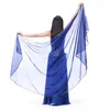 Stage Wear Women Belly Dance Chiffon Veil Semicircle Arc Gold Edge Scarf Shawl 250x120cm 12 Colors