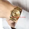 Men's Gold Watch Calendar Week Series 36mm diameter automatic machinery 18k 118238 Commemorative pattern gold face rough diamond Asia 2813 movement Christmas gift