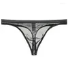 Sous-vêtements hommes maille string sous-vêtements transparents Gay hommes tongs Sexy Bikini G-string Jockstrap Tanga t-back slips