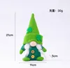 Party Favor St Patricks Day Tomte Gnome Faceless Plush Doll Irish Festival Lucky Clover Bunny-Plush Dwarf Days påskdekor gåvor SN545