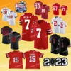 2023 Peach Bowl Ohio State Buckeyes Football Jersey Teradja Mitchell Harrison Jr.Fleming Smith-Njigba 7 Stroud 97 Bosa Elliott Jeune Henderson Williams Rouge Blanc