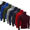 Men's T Shirts Man's Turtleneck T-Shirts Men Casual Solid Long-sleeved Autumn Winter Mans Slim Tshirts Tops 2022 Clothing