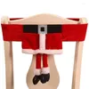 Chair Covers Christmas Cover Band Elf Skirt Santa Claus Back Dining Room Kitchen Wedding Banquet Decoration