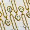 Collana con pendente a forma di lettera A-Z placcata in oro giallo di nuova moda in acciaio inossidabile Bel regalo per uomo Donna Bel regalo286O