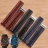 Horlogeband 22 mm 24 mm zwart bruin blauwe horlogeband gladde lederen band met roestvrijstalen vouwbespeling geschikt voor breitling su243i