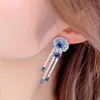 stud أقراط Zlxgirl Rose Flower Women's Weddring Jewelry Gine Cz Zirconia African Beads Brinco Gift