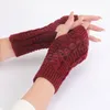 Gants tricotés sans doigts au Crochet pour femmes et hommes, à la mode, manches courtes, chauffe-mains, mitaines chaudes d'hiver