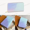 ZIPPY WALLET M81340 Spring in the City collection Double card slot Sky blue Pink Gradient monograms Print Leather purse Women Luxu237n