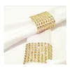 Servet ringen groothandel 100 stcs/set plastic strass wrap gouden kleur ring stoel buckle el bruiloftspoeds huis drop levering gard otzo8