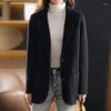 Damenwolle doppelseitig Kaschmirmantel Kurzermatte Kurzer fr￼hen Fr￼hjahr Schlanker Slim Fit Small Tweed Anzug
