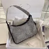 Luxury designer diamond handbag rhinestone nylon messenger bag classic ladies underarm shoulder wallet fashion retro s