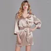 Women's Sleepwear Bride Bridesmaid Wedding Robe Summer Kimono Women Satin Bathrobe Gown Intimate Lingerie Sexy Homewear