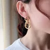 Orecchini a cerchio SRCOI moda catena spessa in metallo orecchino lungo geometrico opaco impilabile gioielli da donna per feste 2022