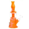 Colorful Silicone Portable Removable Glass Filter Pipes Kit Herb Tobacco Handle Bowl Waterpipe Hookah Shisha Nails Tip Straw Smoking Cigarette Bong Holder DHL