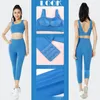 Aktiva uppsättningar Summer Women's Yoga Set Fitness Sports Surs Gym Clothing BH och sömlösa leggings Running Tops Pant Solid Color