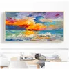 Paintings Natural Landscape Poster Sky Sea Sunrise Painting Printed On Canvas Home Decor Wall Art Pictures For Living Room Drop De2056260