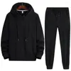 Gym Clothing 1 Set Two Pieces Drawstring Men Sportswear Good Touch Solid Color Hoodie Pants