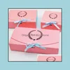 Emballage cadeau 10 pièces spécialement pour U boîte à gâteau en papier rose emballage de fête biscuit au chocolat paquet de bonbons emballage de mariage livraison directe Ho Otxyl