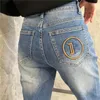 Pantalon de créateur pour femmes Flare Back Pantalon de lettre de broderie Marque de mode Lady Denim Pant