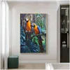 Schilderijen papegaai prints canvas schilderen muurkunst voor woonkamer woning decoratie dierposter foto kleurf vogel cuadros no frame dhdia