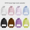 Ll feminino outono gola alta jaqueta de ginástica moletom yoga terno senhoras hoodies esporte ginásio casaco meio zíper pulôver gola curta st218s