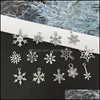 Charms Mixed Christmas Snowflake Pendants Fit For Necklace Armband Smycken som g￶r DIY Handgjorda antika Sier -tillbeh￶r C3 Drop Del Otxi9