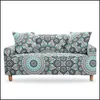 Stol täcker Mandala Bohemian soffa er Sectional Sliper 2/3 -sits soffan Elastisk stretchfåtölj för vardagsrumsleveranshem Otngu