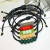 Pulseras de eslabones Bohemia Vintage étnico colorido pulsera de cristal cilíndrico joyería de moda para mujeres hombres geométrico hecho a mano trenzado