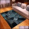 카펫은 거실을위한 짙은 녹색 카펫 3D 프린트 기하학적 깔개 바닥 깔개 북유럽 대리석 패턴 매트 비 슬립 드롭 배달 홈 G OT8st