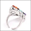 Rings Rings Reki Seven chakra Ring Crystal Quartz Point Stone سحر فتح للنساء الرجال يسقطون المجوهرات DHLCT