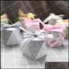 Hediye sargısı 50pcs elmas şekil şeker kutusu düğün iyilik ve hediyeler kutular doğum günü partisi konuklar için dekorasyon bebek duş çantaları c1119 d oT75e