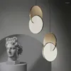 Pendant Lamps Nordic Bedroom Bedside Light Simple Modern Mirror Kitchen Island Luxury Long Line Hanging Lamp Gold Chrome Round Indoor