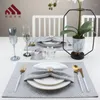 Tapetes de mesa elegante placemat 3 camadas tecidos fios tingidos de jacquard resistente ao calor não deslizamento