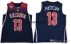 Ncaa Arizona Wildcats DeAndre Ayton College Maglie da basket Mens Mike Bibby Andre Iguodala Maglie Maglie blu Camicie