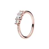 Rose Gold Clear Three-Stone RING with Original Box for Pandora Authentic Sterling Silver Wedding Jewelry For Women Girls CZ Diamond Designer Engagement Rings