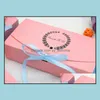 غلاف الهدايا 10pcs خاصة بالنسبة لـ U Pink Paper Cake Box Party Party Chocolate Cookie Package Package Wedding Backing Drop