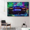 Paintings Graffiti Bl Dollar Keyboard Print Colorf Canvas Painting Posters Sports Car Luxury Wall Art Picture Home Decor Cuadros Dro Dh1Cs