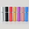 Perfume Bottle 5ml Aluminium Anodized Compact Perfume Aftershave Atomiser Atomizer Fragrance Glass Scent-Bottle Mixed Color factory