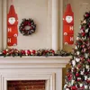 Christmas Decorations 3 Layers Santa Claus Pattern Toilet Roll Paper Covers Decor Bathroom Hanging Towel Napkin Storage Bag Organizer