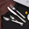 Geschirr-Sets Kupfer Großhandel Royal Silverware 16 Stück Abendessen Geschirr Hochzeit Edelstahl Roségold Service für 4 Besteck-Set