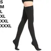 Women Socks S M L XL XXL XXXL 23-32mmHg Men And Woman Thigh High Compression Stockings For Varicose Veins Skin Tone Black