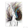 Paintings Modern Abstract Wall Art Colored Hair Woman Canvas Painting Figure Posters And Prints Hanging Pictures For Living Room Dec Dh0Yv