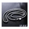 Kedjor Doteffil 925 Sterling Sier 16/18/20/22/24 Inch M Rope Chain Necklace For Women Fashion Wedding Charm Jewelry 1224 T2 Drop Del Otkhu