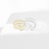 Simple Titanium Steel Spiral Twist Rings Thin Hoop Gold Silver Rose Gold Color Circle Finger Ring for Women Jewelry