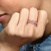 NOUVEAU Rose Marguerite Fleur Trio Bague Or Rose 18K avec Boîte D'origine pour Pandora Authentique En Argent Sterling De Noce Bijoux Pour Femmes Petite Amie Cadeau Anneaux