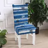 Chair Covers Leaf Printed Kitchen Chairs Spandex Elastic Stretch Decoration Dining Seat Cushion Anti-dirty